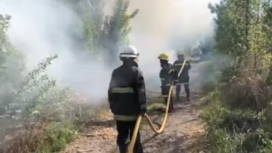 Gran incendio en la zona frutícola de Cinco Saltos
