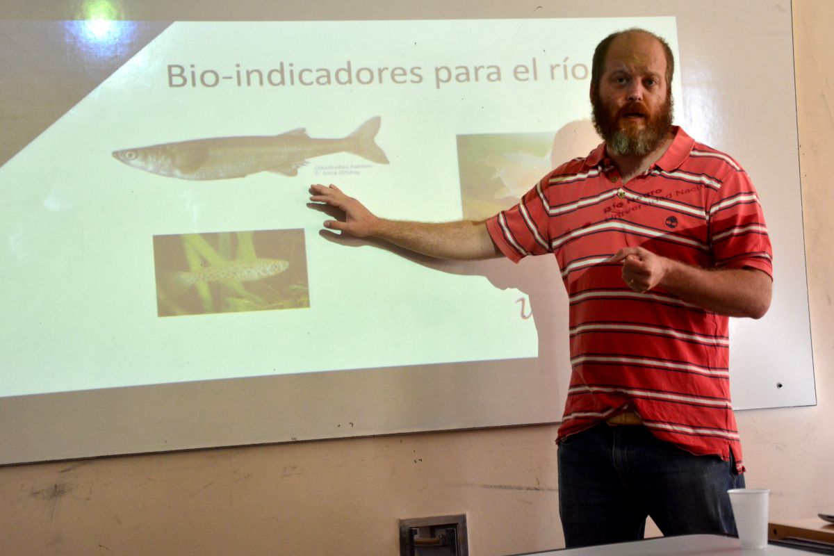 Patricio Solimano fue el responsable del trabajo sobre acuicultura. Fotos: Marcelo Ochoa.