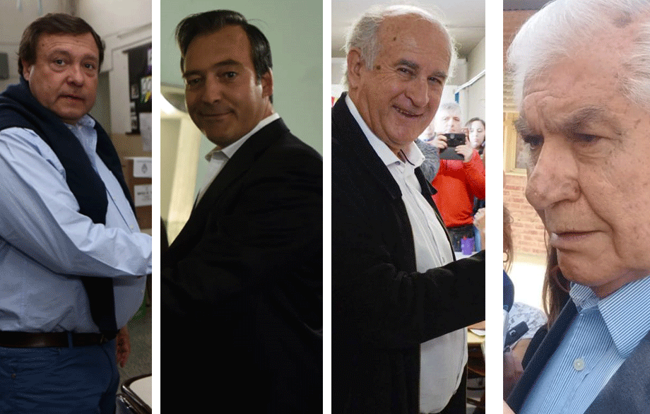 Weretilneck, Soria, Parrilli y Pereyra, en el día de la elección.