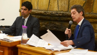 El fiscal jefe Martín Lozada, junto al fiscal del caso Tomás Soto, pidieron en la audiencia de este miércoles la pena para Fabio Bonnefoi. (foto de archivo)