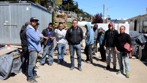 Los trabajadores de la construcción paralizan la calle Mitre