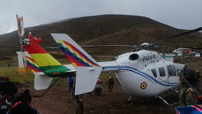 El helicóptero oficial de Morales. (Foto: gentileza)