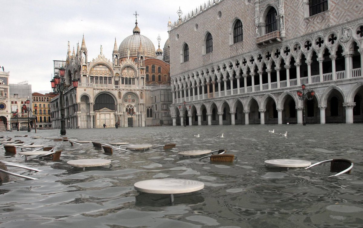 Inundación histórica en Venecia.