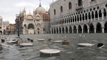 Inundación histórica en Venecia.