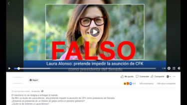 Es falso que en un audio Laura Alonso dijo que va a presentar un pedido de juicio político contra CFK