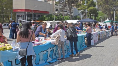 La organización Barrios de Pie organizó una feria para recaudar dinero y alimentos para los comedores. (Foto: Juan Thomes)