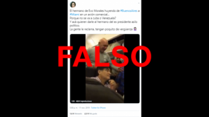Es falso que el hermano de Evo Morales fue escrachado en un vuelo de Buenos Aires a Miami