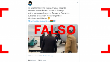 Es falso que Gerardo Morales viajó en un avión con el líder boliviano Luis Fernando Camacho