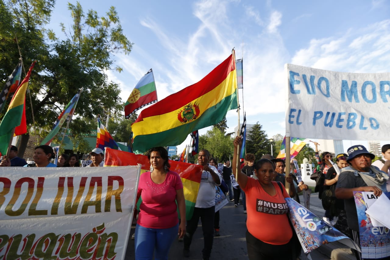 Marcha en apoyo a Evo Morales en Neuquén. Foto: archivo