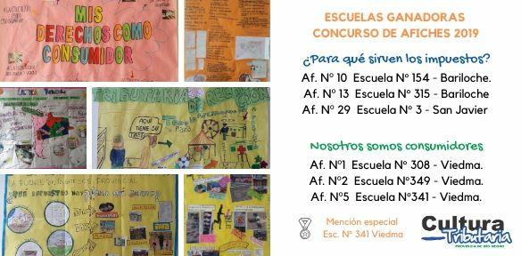 Escuelas de Viedma, San Javier y Bariloche ganaron el concurso de afiches de la Agencia de Recaudación - Diario Río Negro