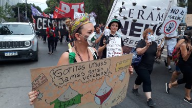 En Neuquén hubo marcha contra la megaminería en Mendoza. Foto: Gentileza