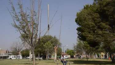 Los vecinos de distintos barrios están preocupados por la construcción de antenas en sus plazas. (Yamil Regules).-