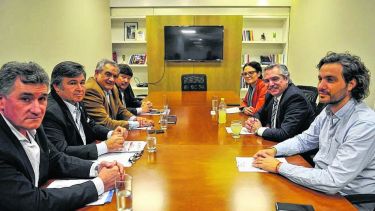 El presidente en una de las reuniones con los ruralistas. 