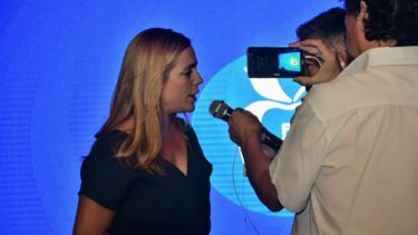 María Emilia Soria habló con la prensa, después de la presentación de la Fiesta. Foto: gentileza.-