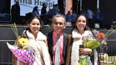 El intendente de Dina Huapi, Danilo Rojas, brindó su último discurso. Foto: gentileza