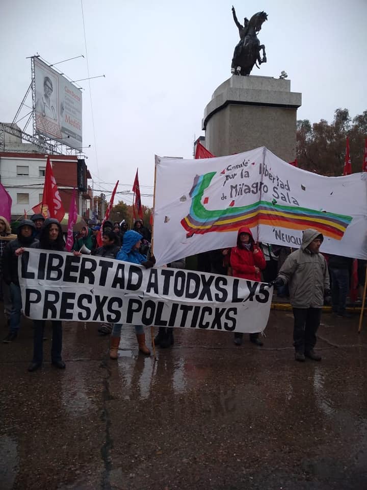 La comisión de Neuquén por la liberación de Milagro Sala ya ha realizado marchas por la dirigente. (Gentileza).-