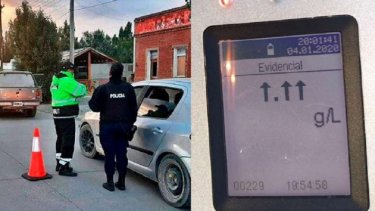 Insólito: conductor de Lago Puelo superó el máximo que mide un alcoholímetro