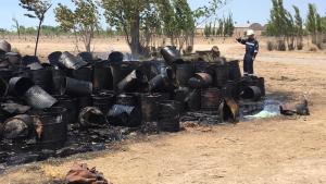 Exigen un plan de remediación tras el incendio de 6.000 litros de fuel oil en Allen