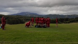 River en San Martín: Casco no formó parte del entrenamiento