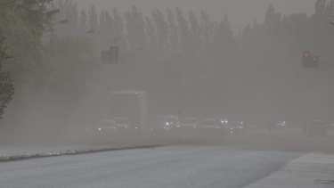 Así es la visibilidad sobre la multitrocha de Neuquén a Plottier. Foto: Yamil Regules