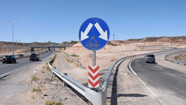 La obra emblemática de Nación en Neuquén son los rulos de la ruta 7. Florencia Salto