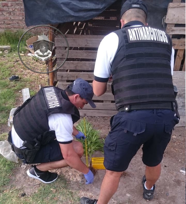 El allanamiento se realizó en la toma Los Paraguayos. Foto Prensa Policía de Neuquén