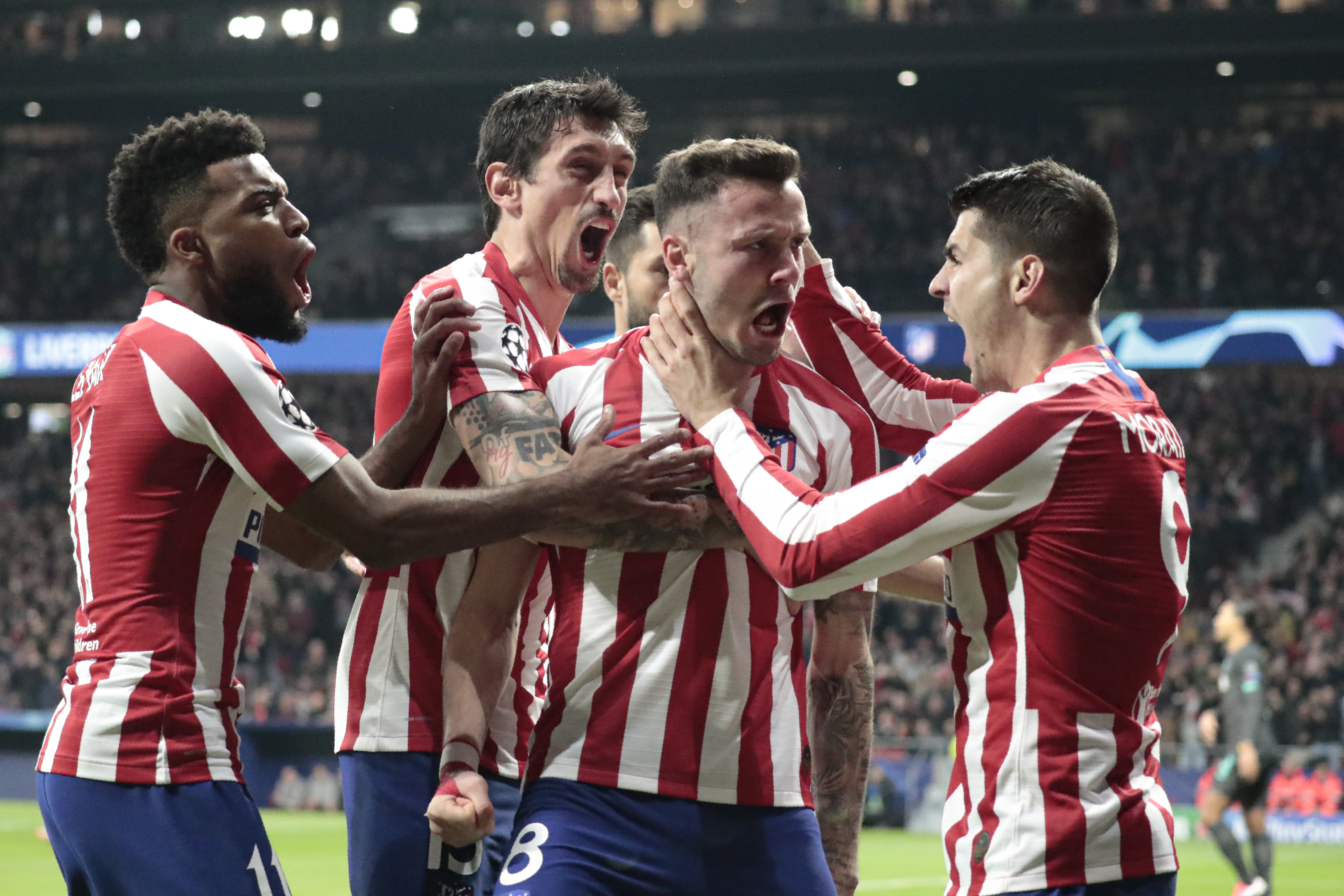 A los 3 minutos, Saúl marcó el único gol de la noche en Madrid. (Foto: AP)