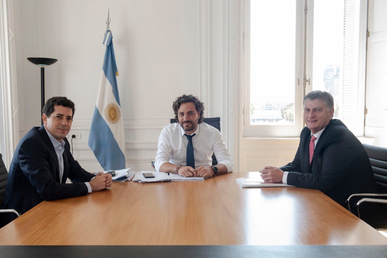 Sergio Zilioto mantuvo un encuentro con Eduardo De Pedro y Santiago Cafiero. Foto Jefatura de Gabinete
