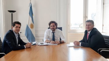 Sergio Zilioto mantuvo un encuentro con Eduardo De Pedro y Santiago Cafiero. Foto Jefatura de Gabinete