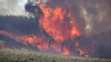 El incendio se produjo en el Cerro Corfone. (Foto: Gentileza FM Cordillerana.-)