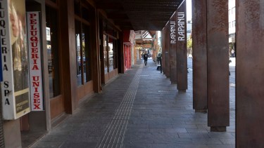 Poco movimiento en las calles céntricas. Foto: Alfredo Leiva