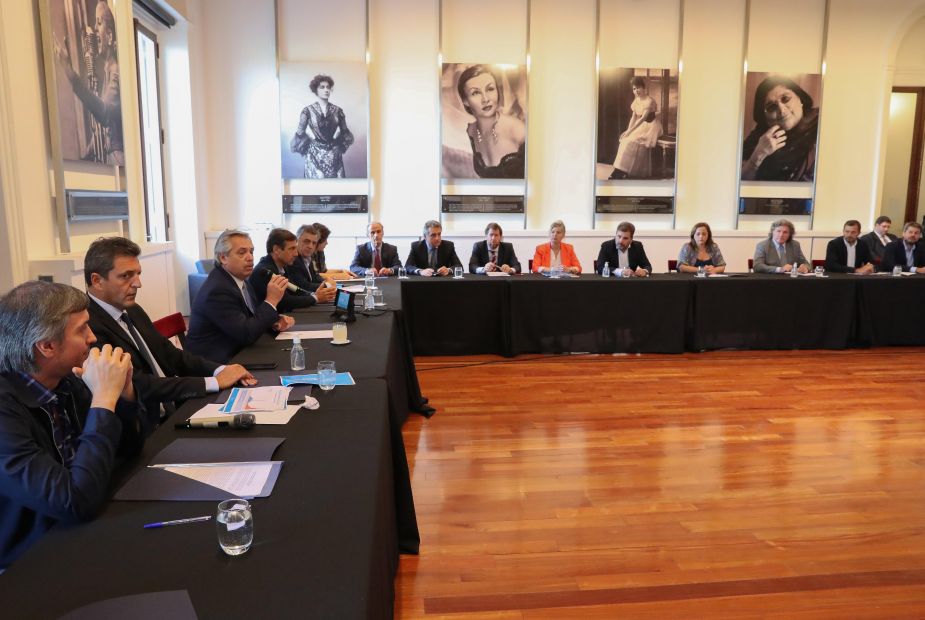 Alberto Fernández participó hoy del diálogo con los presidentes de los interbloques del Congreso. Foto: Presidencia de la Nación.-