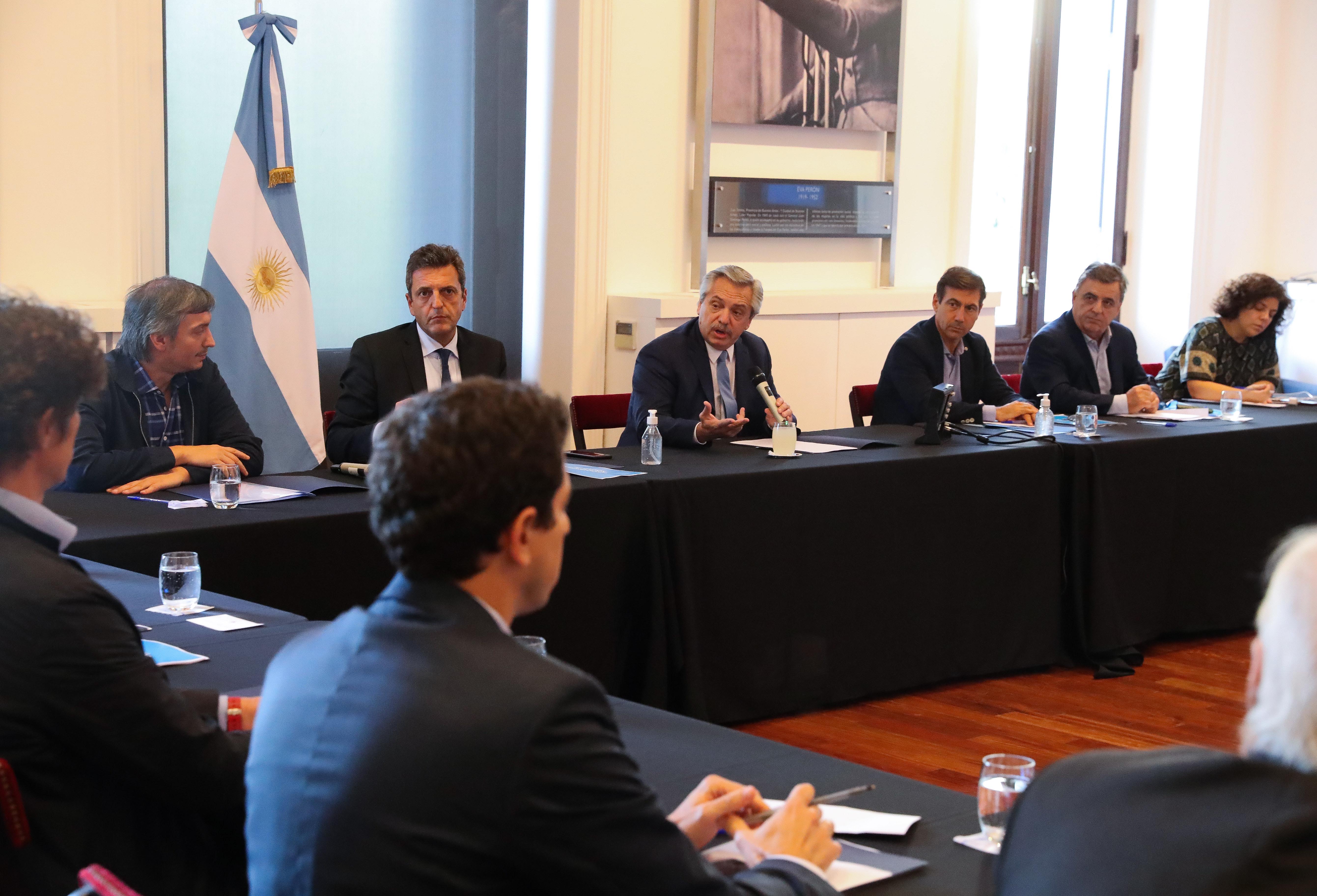 El presidente Alberto Fernández recibió a los líderes de la oposición. Foto Télam. 