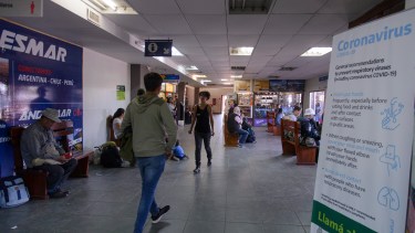 Empleados de la Terminal de Ómnibus denuncian la falta de insumos de prevencion. Foto: Marcelo Martinez
