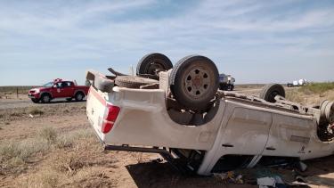 La camioneta sufrio daños materiales de consideración. Foto: Gentileza