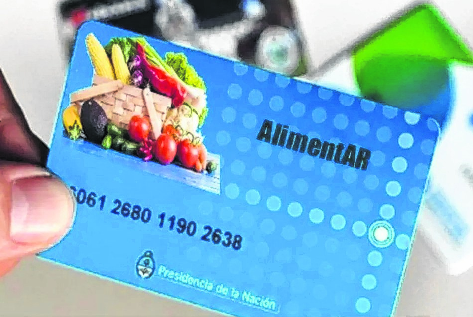 La tarjeta se utiliza exclusivamente para comprar alimentos.