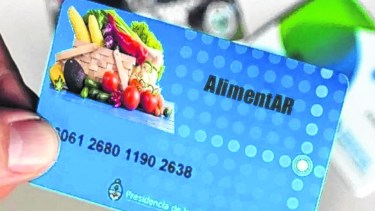 La tarjeta se utiliza exclusivamente para comprar alimentos.