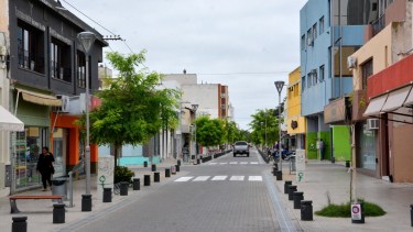 El centro de la capital rionegrina desierto ante los consejos para evitar las alglomeraciones. Foto: Marcelo Ochoa.