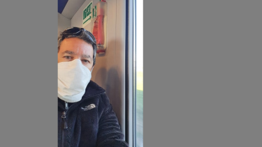 Maximiliano Heras hizo un periplo de viajes para regresar de Bariloche a Italia en medio del avance del coronavirus. Gentileza