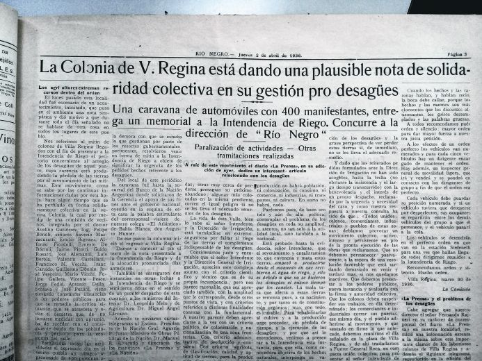 La información con el petitorio del reclamo fue publicada por "Río Negro". 