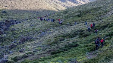 Imagen del último ascenso al cerro Corona en el norte neuquino. 
