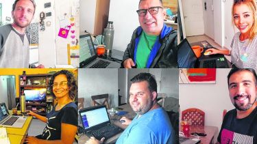 Home office. Por la cuarentena, los integrantes del staff trabajan desde sus casas. 