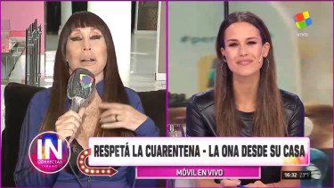 Moria Casán condujo su programa “Incorrectas”.
desde su casa vía Skype.