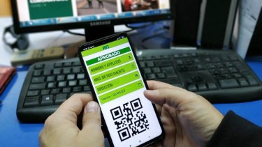 Así se ve la app en el teléfono, lista para presentarla en caso de necesitarse. Foto: gentileza Gobierno de Río Negro.-