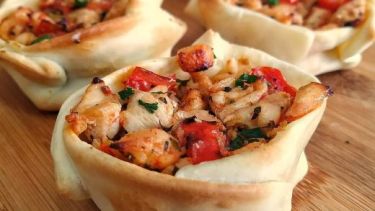 Canastitas de pollo capresse en apenas 10 minutos