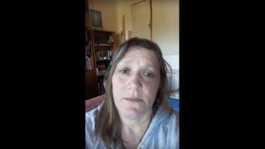 Ruth Bargas inició una huelga de hambre y grabó un video dirigido al presidente Fernández Foto: Captura de video. 