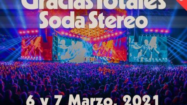 El flyer de la banda, con la fecha de reprogramación. Foto: Twitter Soda Stereo.-