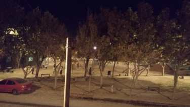 la protesta en la plaza del barrio TCI. Foto: Gentileza