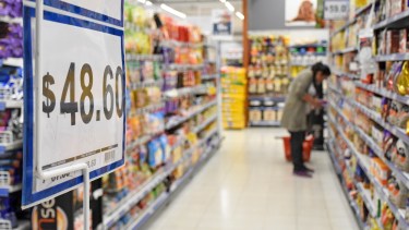 La suba en la división Alimentos y bebidas no alcohólicas (2,9%) fue la de mayor incidencia en todas las regiones.  