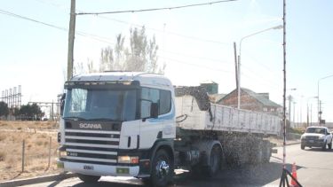 El sistema de rociado está ubicado en el Portal del Pehuén. Foto Prensa Municipalidad de Zapala